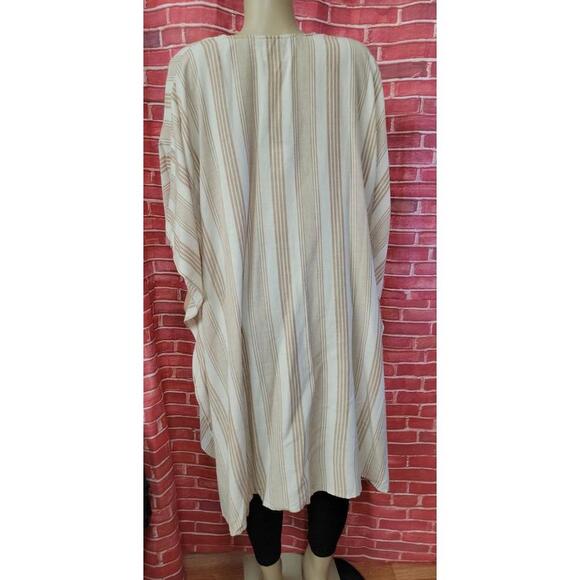 Universal Thread Ruana kimono Cape Poncho yellow Striped OSFM NWT #C - Picture 5 of 9